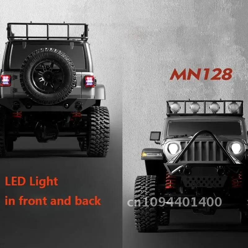 New MNRC MN128 RTR 1/12 2.4G 4WD Full Scale  RC Car LED Light Rock Crawler Climbing Truck For Adult Children Toy Gift 4