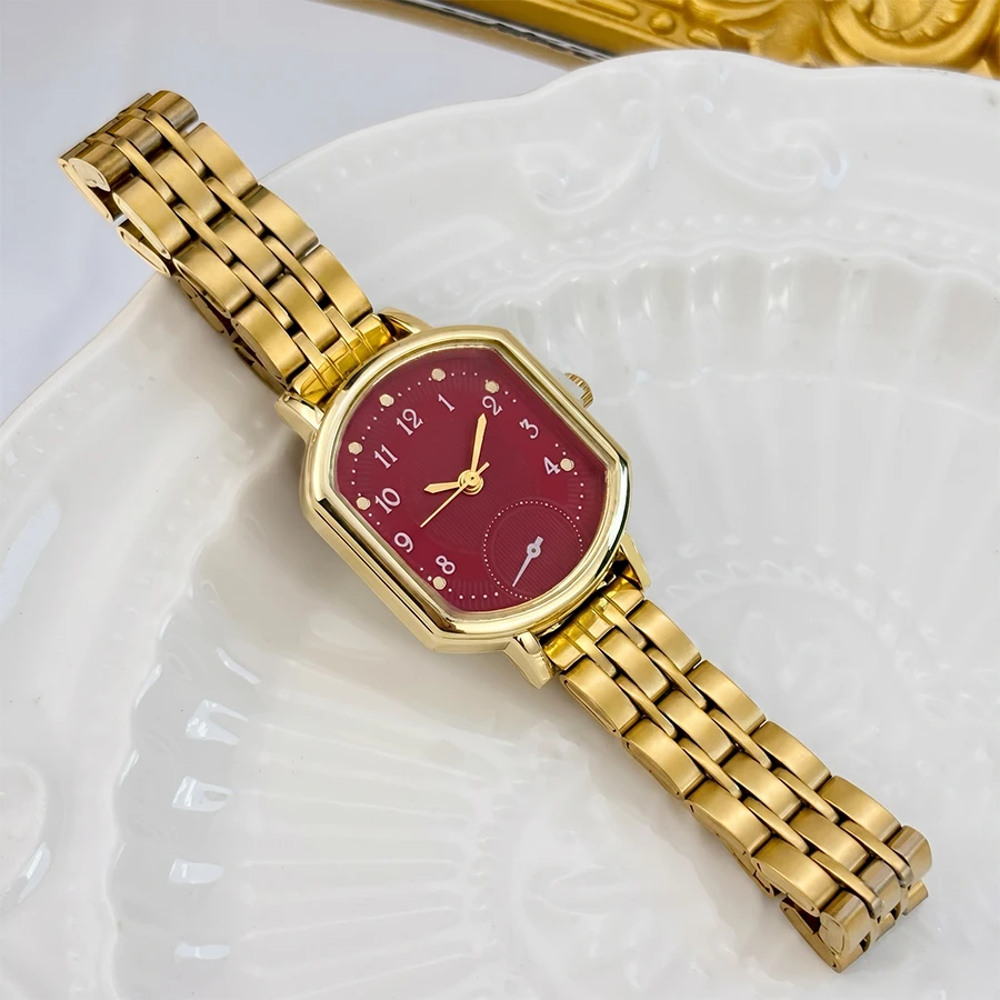 Elegant Oval Dial Women's Watch with Premium Stainless Steel Strap
