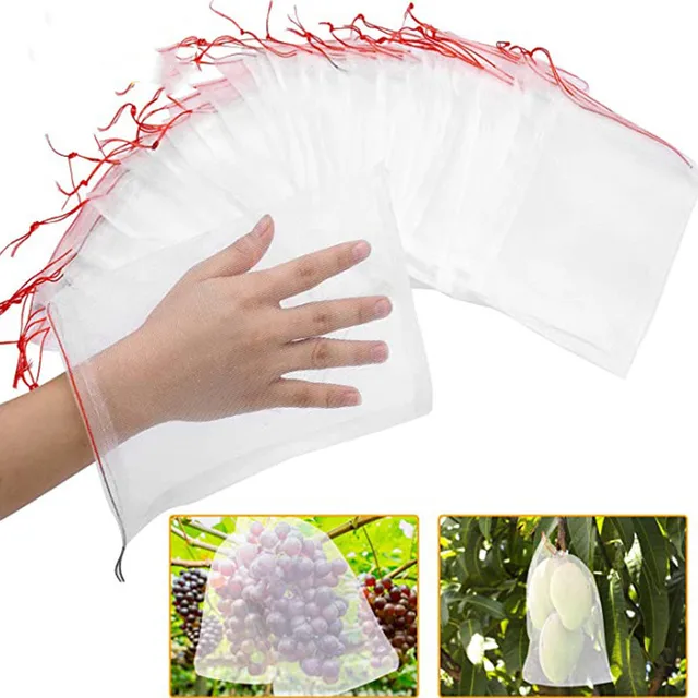 Rovarálló Nettó Táska 3-10Pcs Dinnye És Gyümölcs Elleni Fly Anti-Bird Szűrő Átitatott Mag Szőlő Nejlon Hálózsák