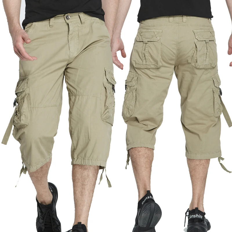 Herren Cargo Shorts Baumwolle - Lockere Passform Mehrere Taschen