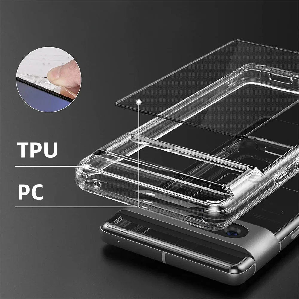 Фото Прозрачный магнитный беспроводной зарядный чехол для телефона Pixel 8Pro, для Google Pixel 7 8 8Pro 7A Magsafe, Ультратонкий силиконовый мягкий чехол №3