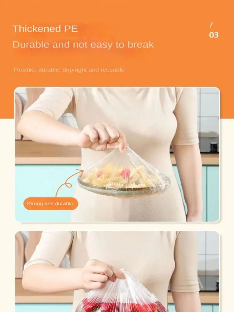 Description Picture 5 of item100PCS Disposable plastic wrap cover for food grade special plastic wrap cover for household refrigerator bowl cover for kitchen