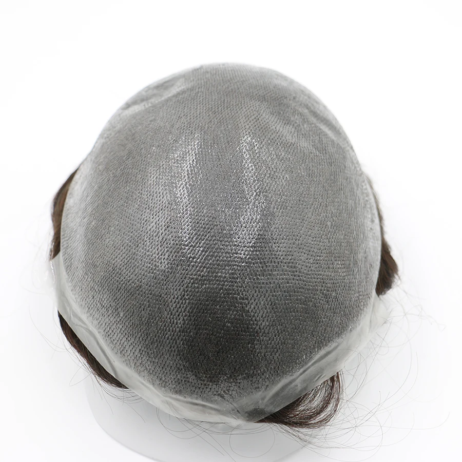 Men Hair System Men Toupee Replacement Systems Unit Human Hair Male Wig Hairpiece 0.04mm Ultra Thin Skin Invisible Natural human hair toupee