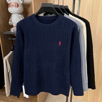 Luxe poney broderie marque de créateur pull hommes nouvelle mode unique jacquard confort Paul décontracté tricoté col rond pull 6