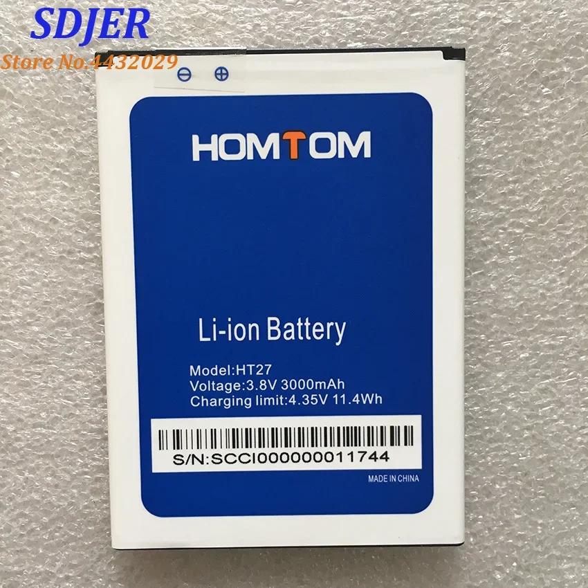 

100% Original New HOMTOM HT27 Battery Large Capacity Full 3000mAh Backup Batteries Replacement For Smart Phone