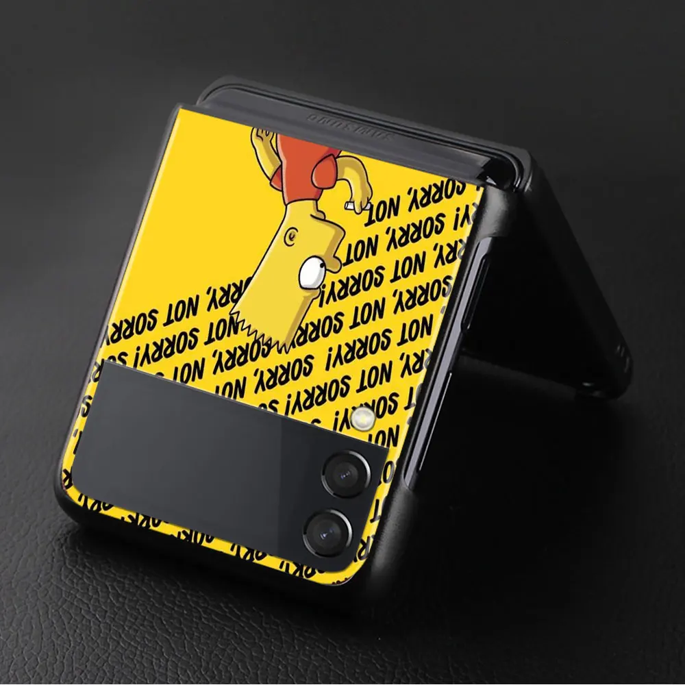 Carcasa Luxury Phone Case Hard PC For Samsung Galaxy Z Flip3 5G ZFlip ZFlip3 Flip Bart Simpson samsung galaxy flip3 case