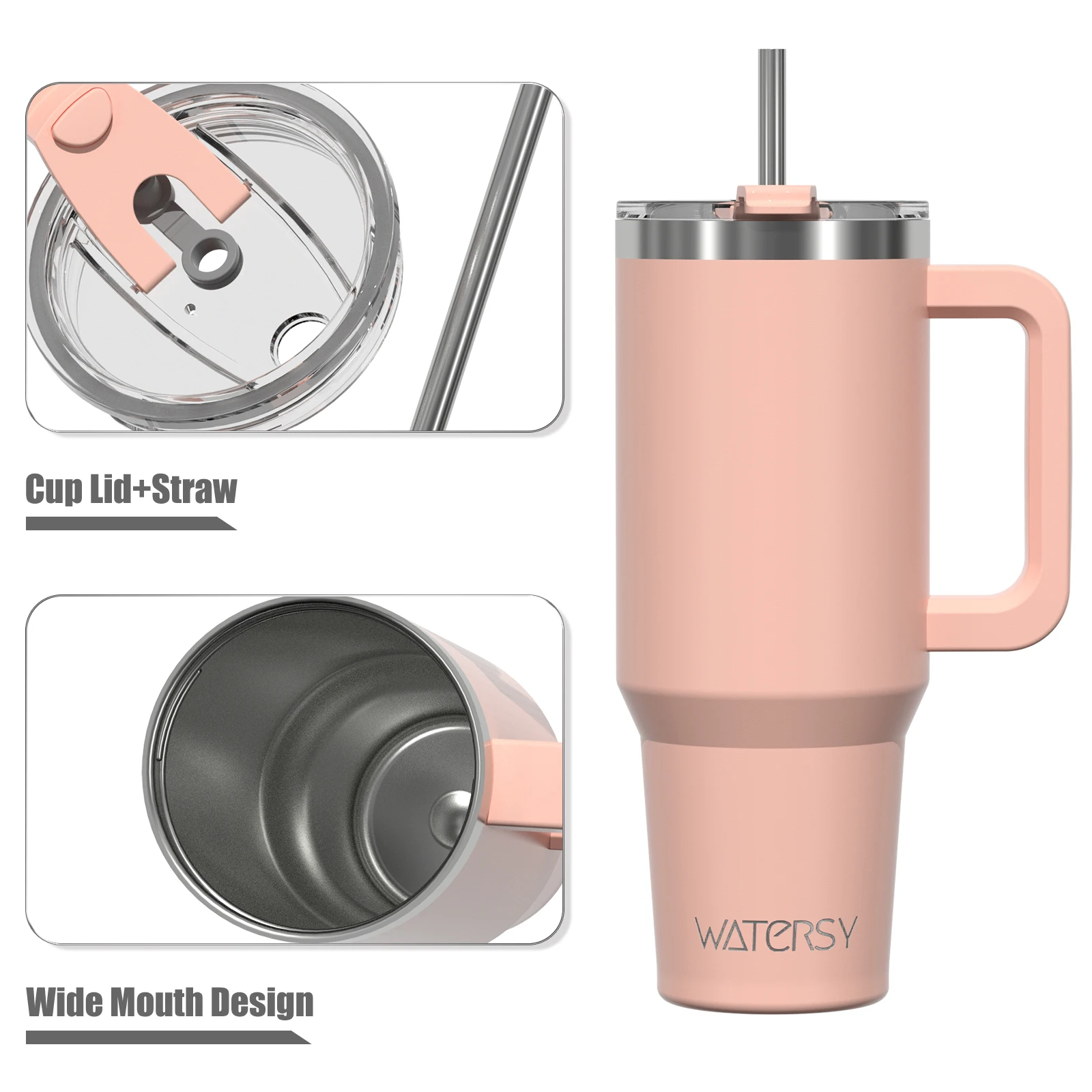 Premium 40oz Stainless Steel Tumbler with Handle