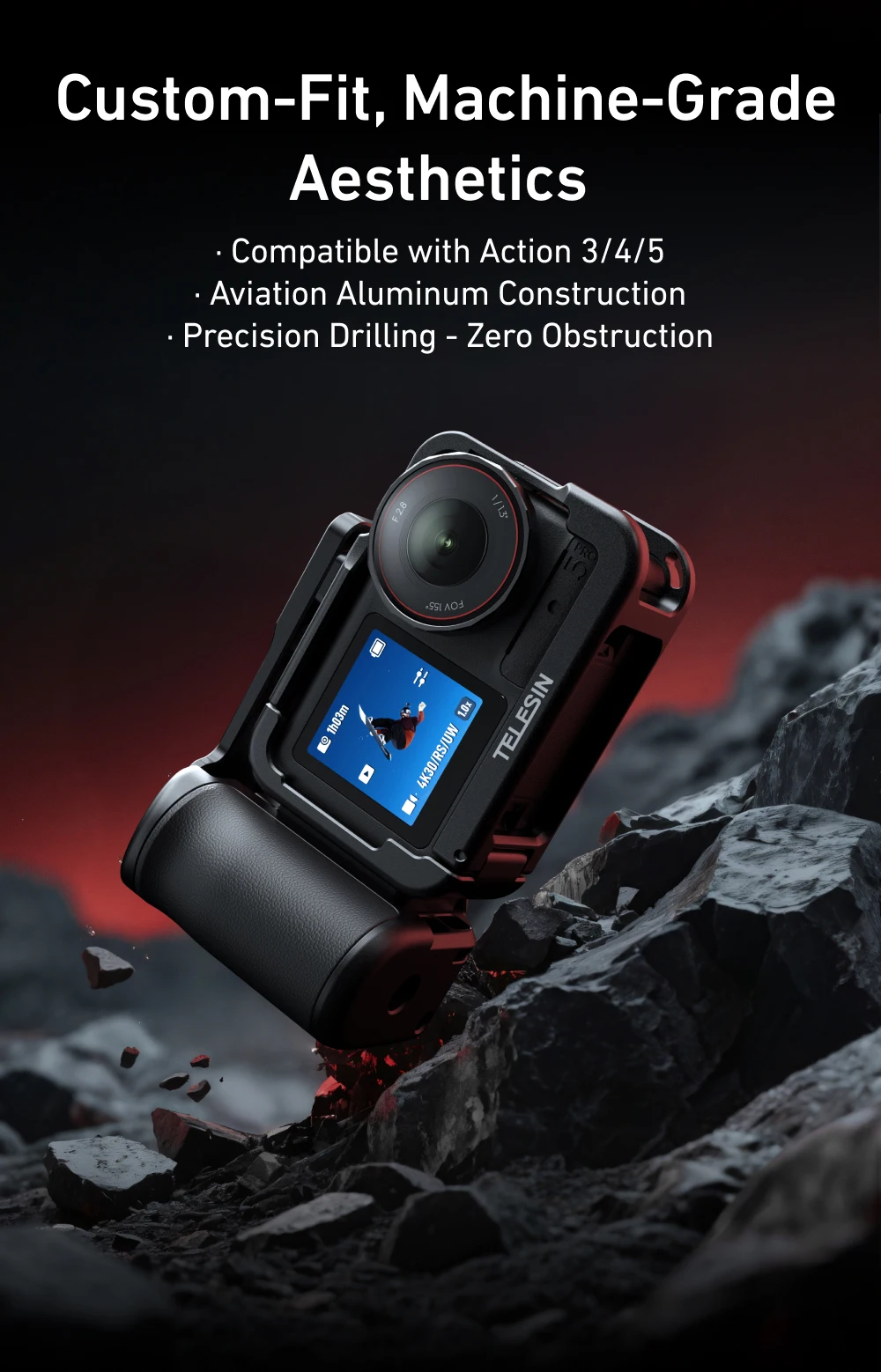 StreetGrip Kit For Action 5pro 4 3 Hand Grip Aid Remote Control Aluminum alloy