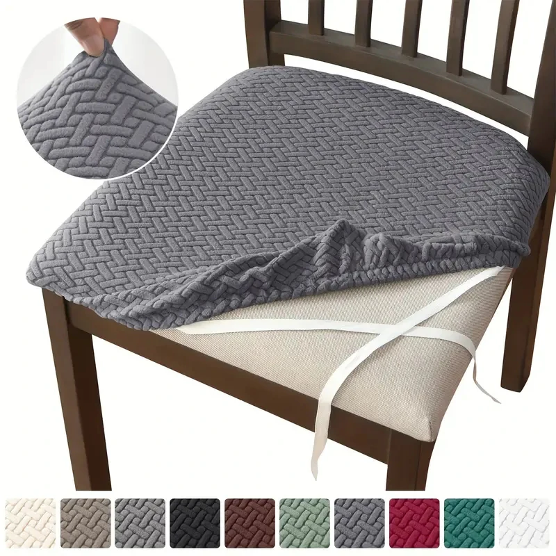 BalladHome Fundas Para Sillas 4 Piezas Fundas De Sillas De Comedor Elástico Jacquard Cubiertas De Silla Funda De Silla Elástica Fundas Sillas Para Decoración De Fiesta (Cream, 4 Piezas)-M