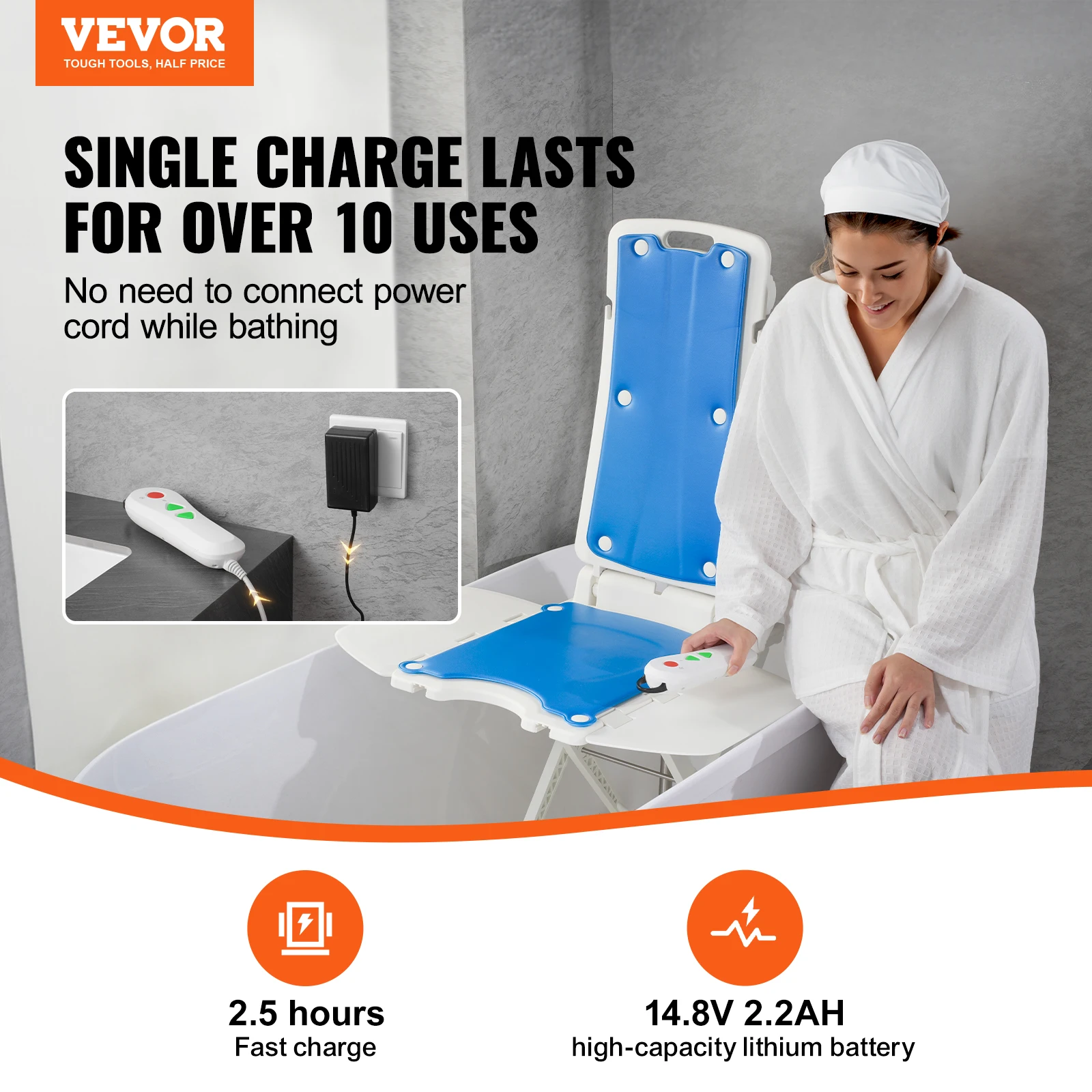 VEVOR Electric Chair Lift Devices to Lift Elderly off Floor Height Adjustable Support Up to 310 LBS  for Seniors Patient Elderly 2