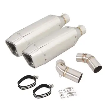 Motorcycle Exhaust Pipe Escape Muffler Mid Pipe Connect Tube With DB Killer Left Right For Ducati Monster 696 695 795 796 1100