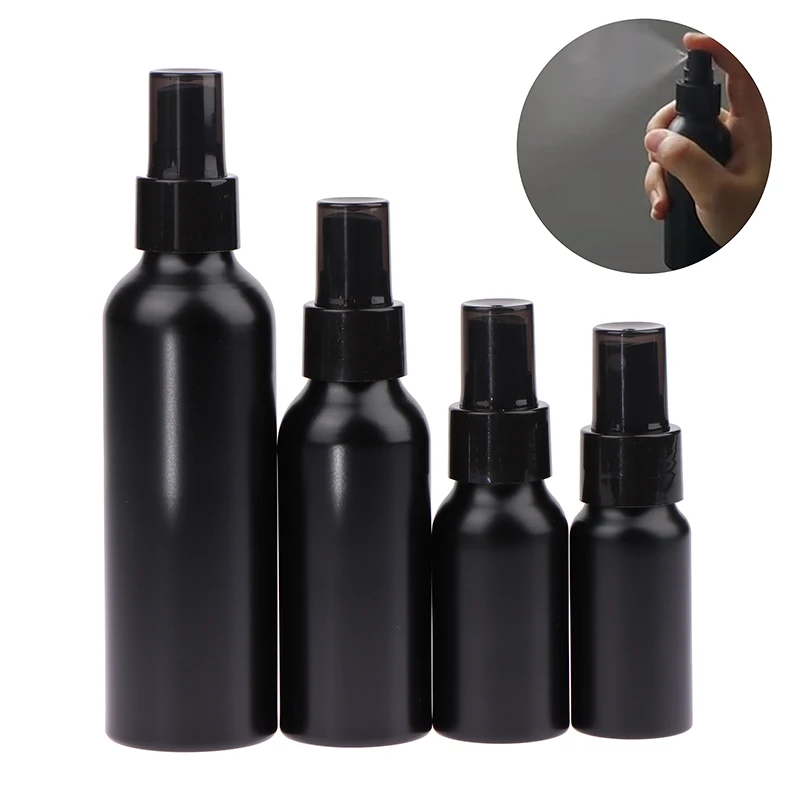 

Портативный дорожный Черный алюминиевый флакон для парфюма, 30 мл, 50 мл, 100 мл, 150 мл, емкость для упаковки