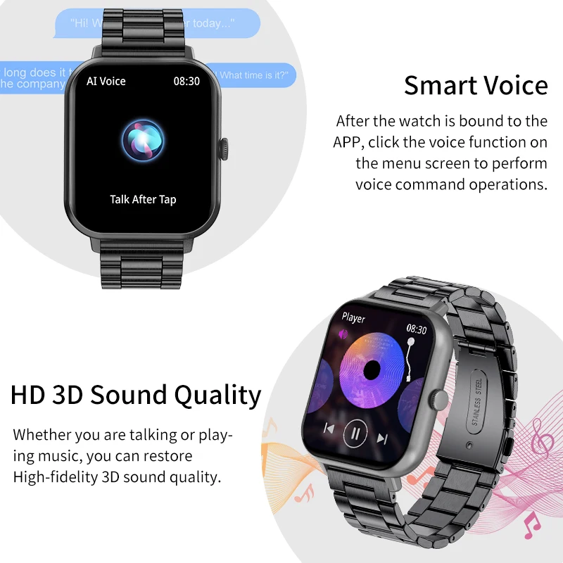 LIGE м Ʈ ġ Ǯ ġ ũ   ð  ƮϽ  Smartwatch Reloj Hombre