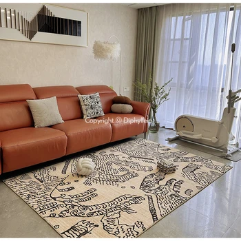 Modern Abstract Mountain Tiger Soft Rug 1