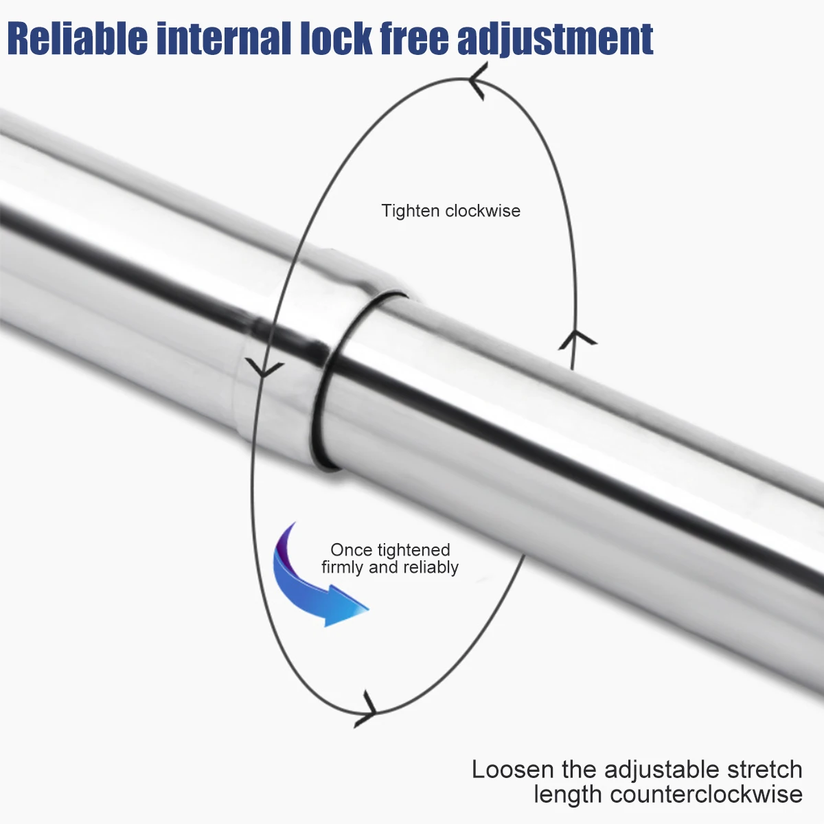Wardrobe Rail Extendable Clothing Rail 56-100cm Stainless Steel Clothes Rod with End Sockets Screws Adjustable Closet Rail Pole 5
