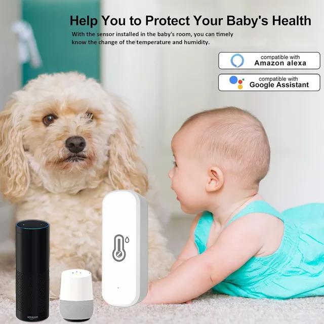 Tuya Zigbee3.0 Temperature and Humidity Sensor Thermometer Hygrometer APP Remote Alarm Works with Smart Life Alexa Google Alice 4