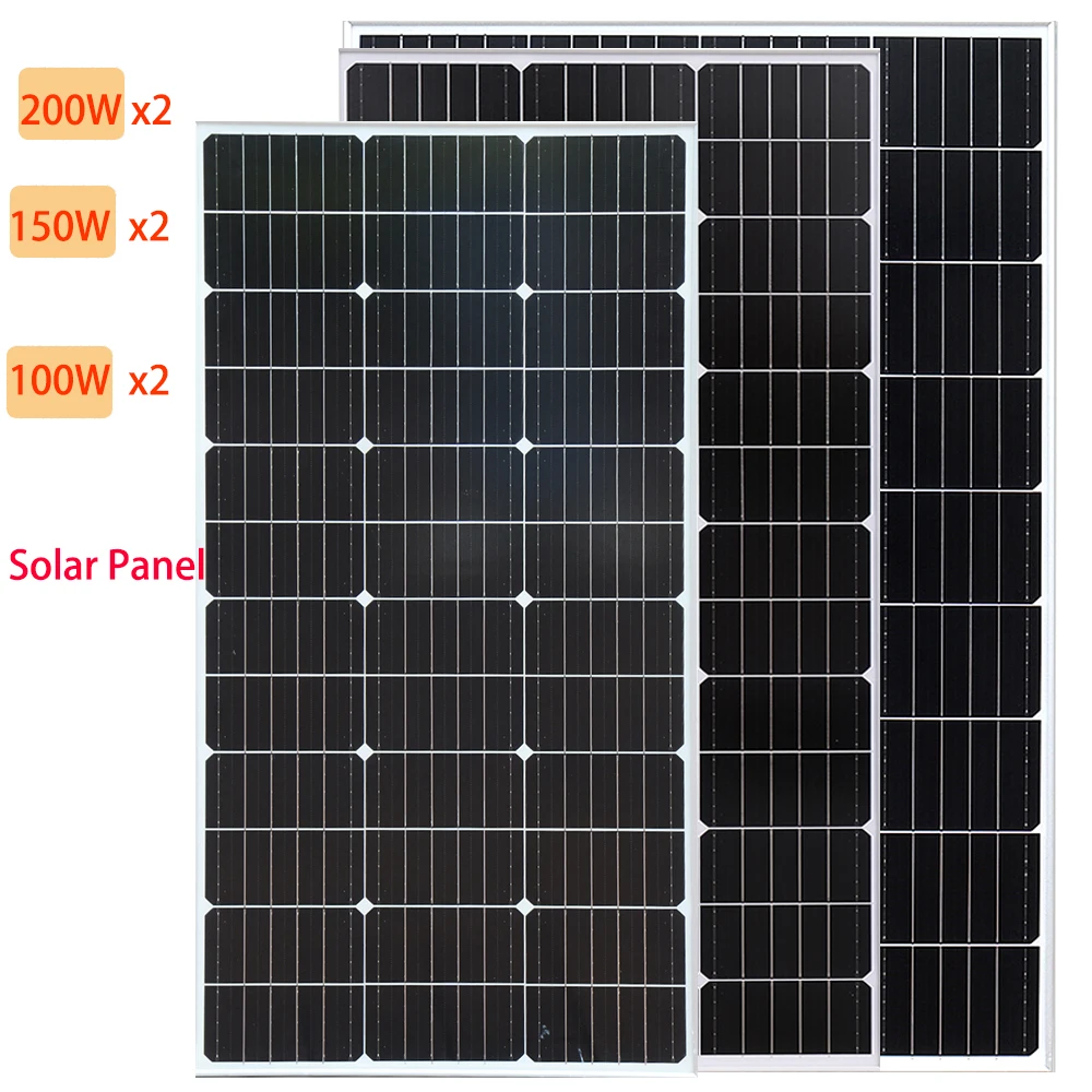 Mono kristalline Solarzelle starres Solar panel 2 Stück 100 mit