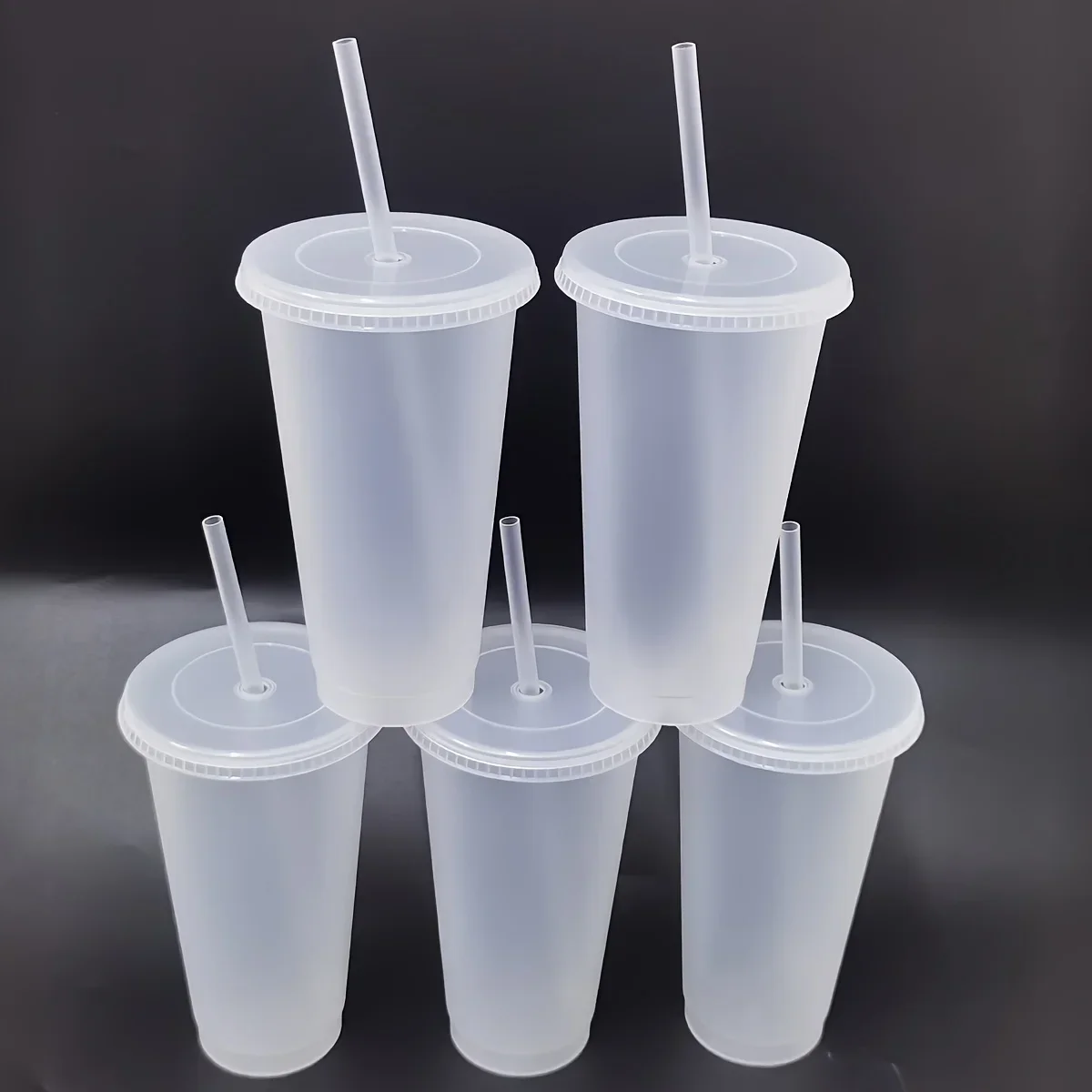 1pc-480ml/700ml Cute Water Bottle Summer Coffee Cup Plastic Straw Cup Large Capacity Handy Cup Portable Reusable Drinking Bottle