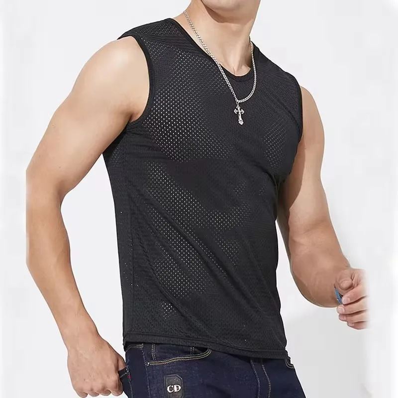 Sports Sleeveless Vest Men's Ice Silk Mesh Tank Tops