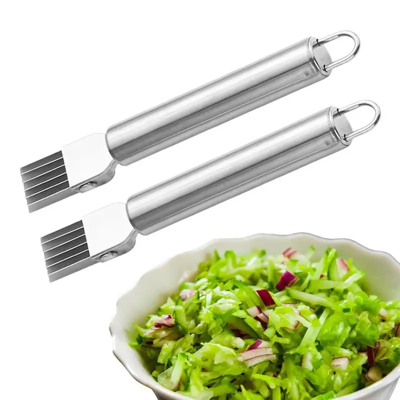 

Green Onion Slicer Onion Fork Vegetables Fruit Slicer Tomato Cutter Cutting Safe Aid Multifunctional Kitchen Accessories Tool