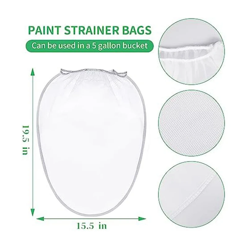 15 PCS Paint Strainer Bags Paint Strainer Bag 5 Gallon Paint Filter Strainer Bags Paint Strainer For 5 Gallon Buckets