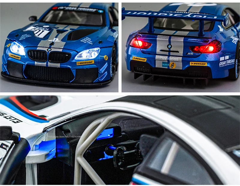 MSZ 1:24 BMW M6 GT3 racing alloy model children's toy car