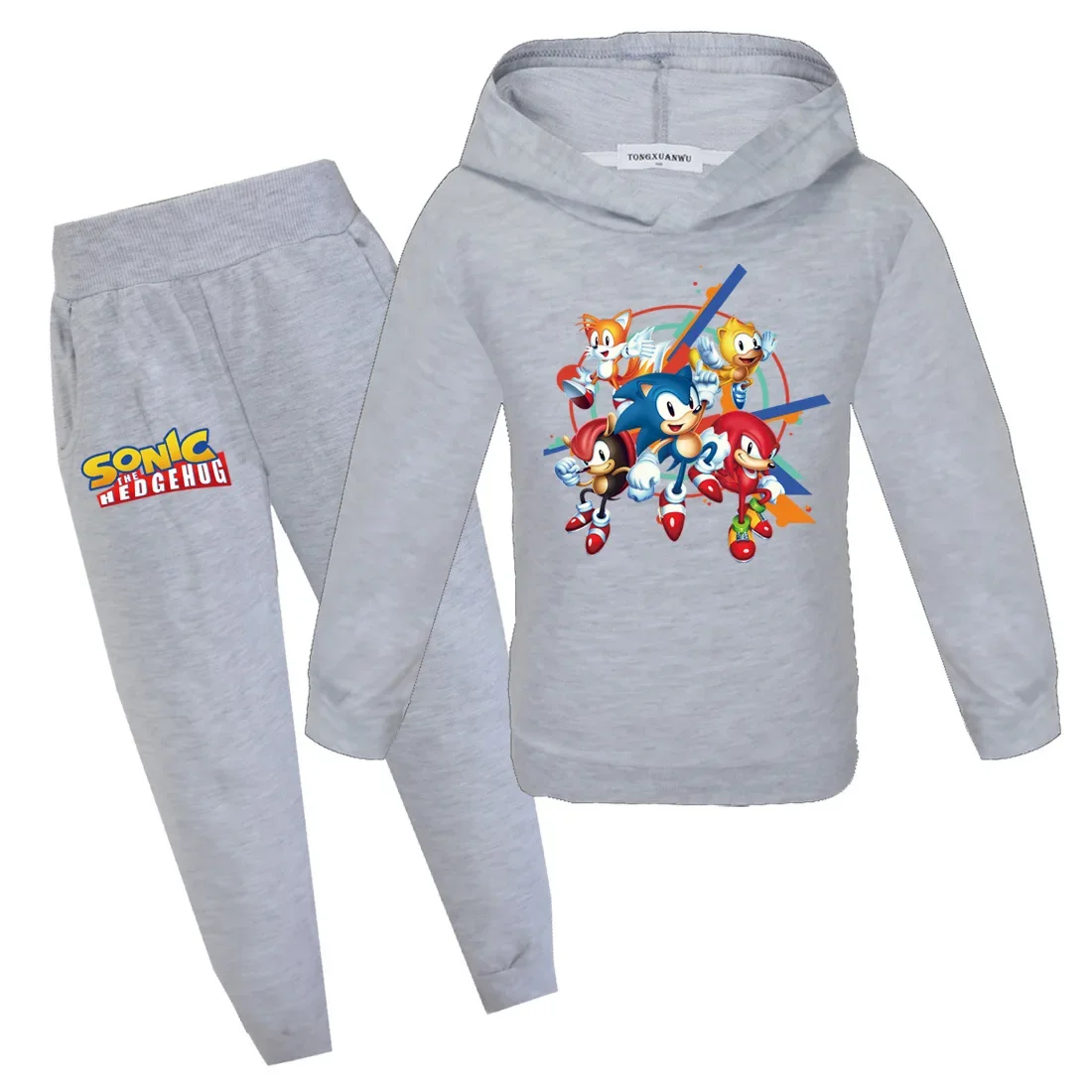 

Sonic Suit Spring and Autumn Boys and Girls Hooded Sweater Suit Warm and Comfortable