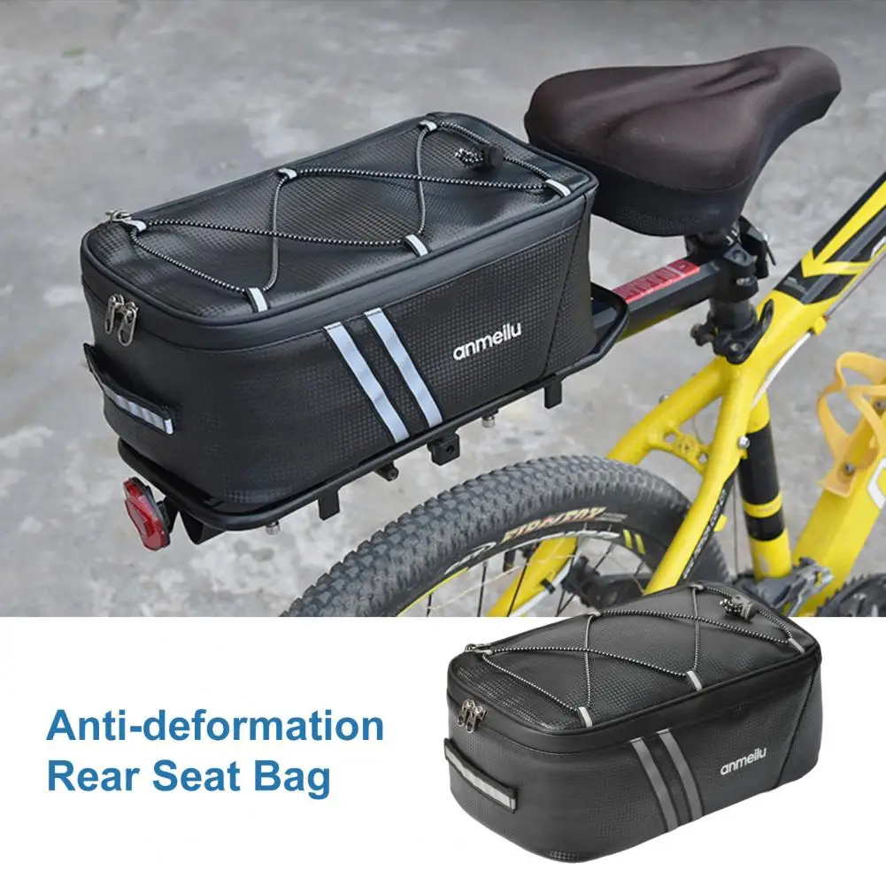 

1 Set Simple Installation Smooth Zipper Anti-scratch Cycling E-bike Pannier Bag Bike Supply Back Seat Bag Bicycle Rear Bag