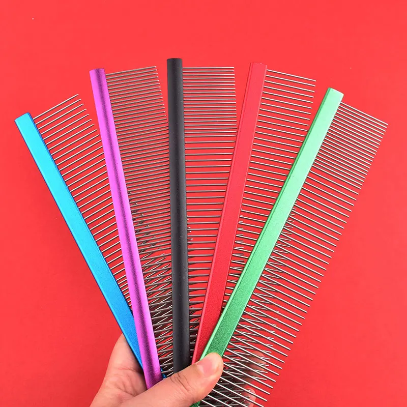 

Colorful Pet Comb Stainless Steel Dog Grooming Comb Hair Remover Cat Dogs Cleaning Brush Cats Pets Care Accessories 20-25cm