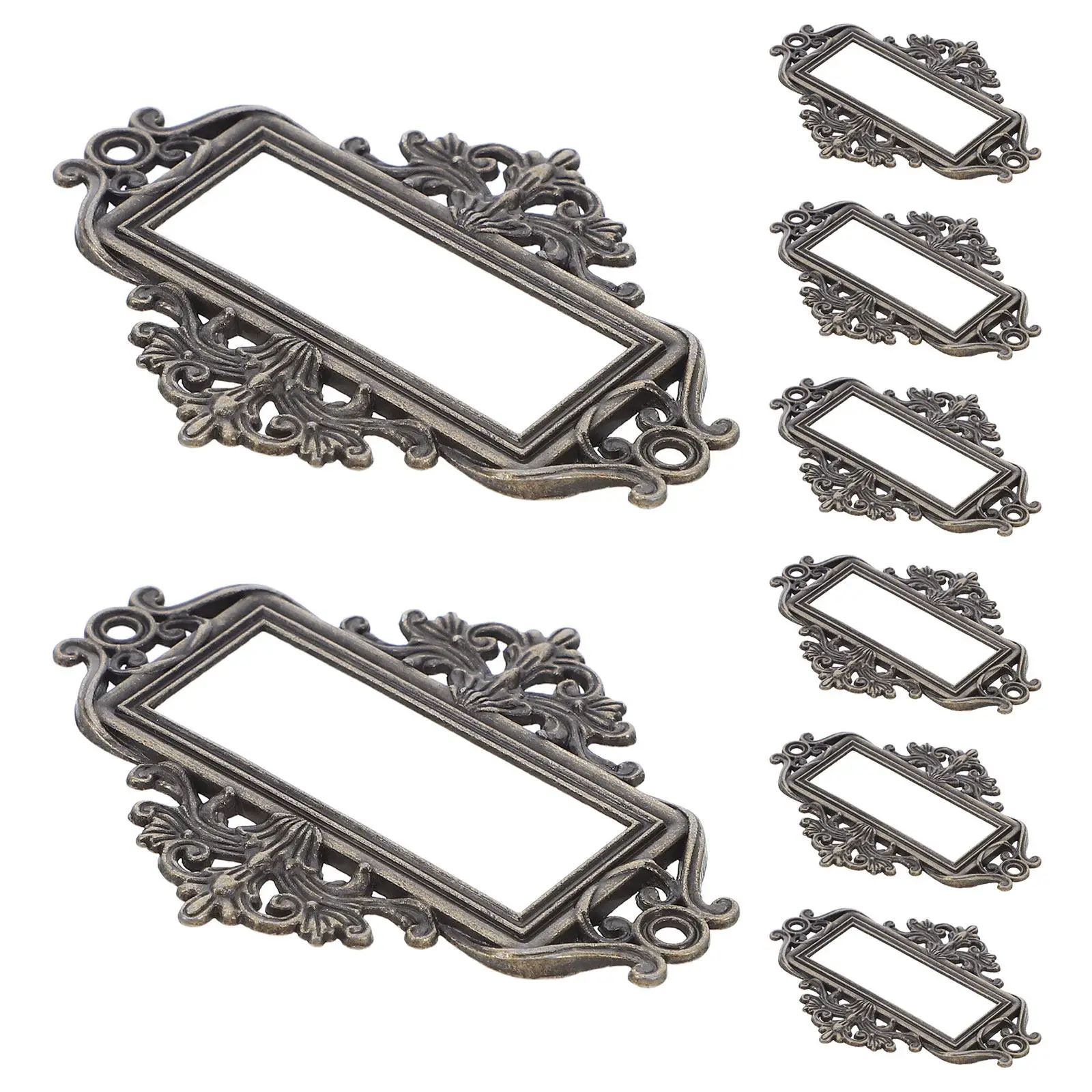 24Pcs 빈티지 라벨 홀더 금속 프레임 사무실 캐비닛 파일 주최자에 대한 서랍..