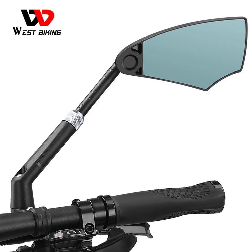 WEST BIKING  Bicycle Rearview Mirror 360 Degree Adjustable Rotatable Handlebar Mirror Explosion Proof Anti Glare Bicycle Mirror