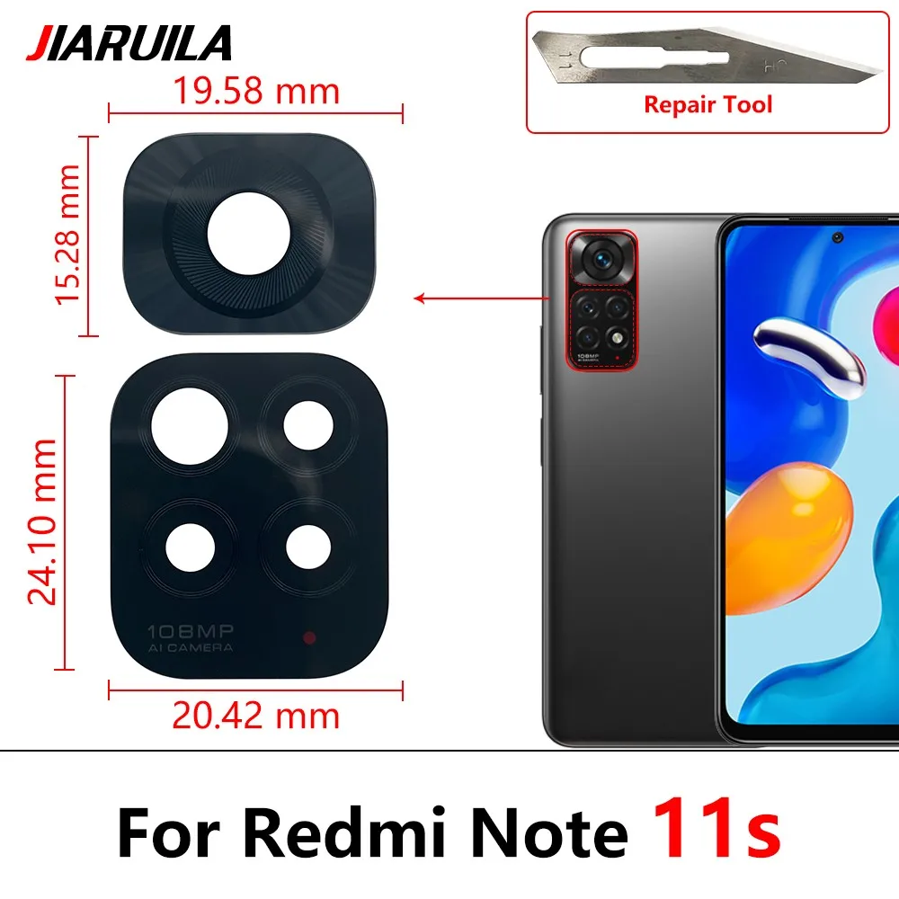 Rear Back Camera Glass Lens Xiaomi Redmi Note 10 10s Pro 11 Pro 11T 11s 11E 4G 5G 2Pcs camera lens cover,phone camera lens