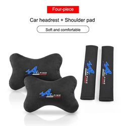 Luxurious Car Headrest Neck Pillow & Seat Belt Shoulder Pad Set - Auto Styling Interior Gift (4pc)