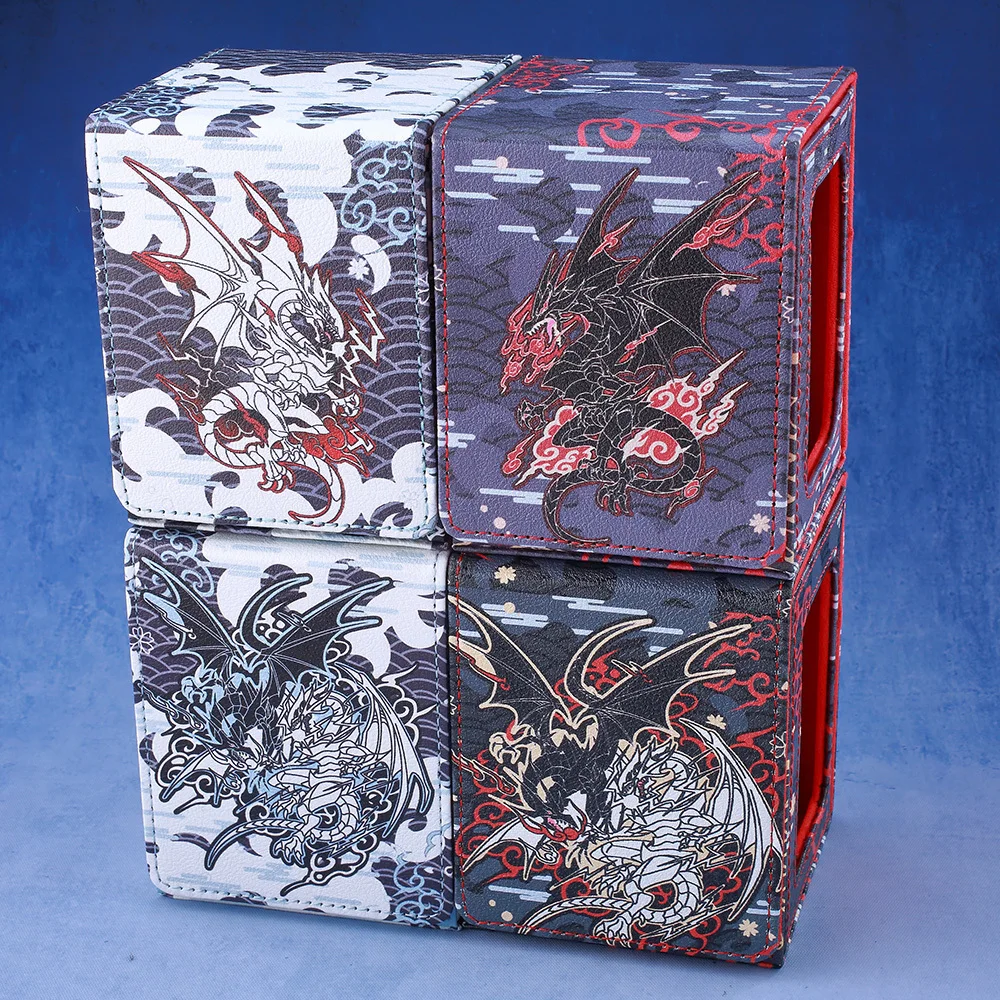 Gacha 100+Load Trading Card Deck Box mit 2 Trennwänden PU-Leder Magnetverschluss Spielkarte Aufbewahrungsbox für YuGiOh TCG Sportkarte – Detail 3