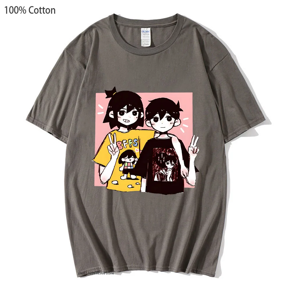 

Omori Tshirt Game Sunny and Kel Shirts Men Streetwear 100% Cotton Summer T-Shirts Harajuku Women Clothing Male Aesthetic Tops