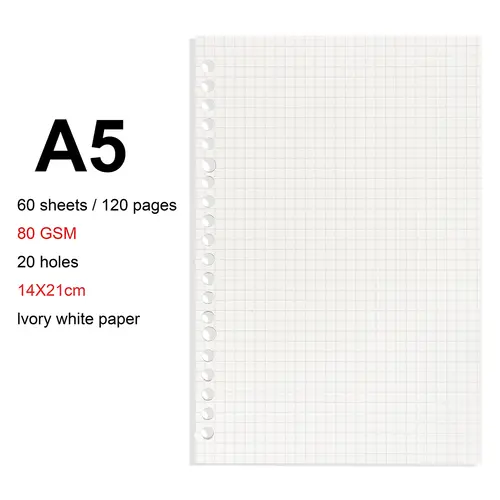 A4/B5/A5 Loose Leaf Refill Binder Notebook Blank/Line/Grid/Cornell Replacable Metal Ring Office&School Supplies Stationery - Image 9