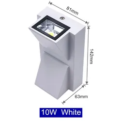 Waterproof Outdoor LED Wall Light Sconce - Modern Balcony & Garden Decor Lighting (10W White)