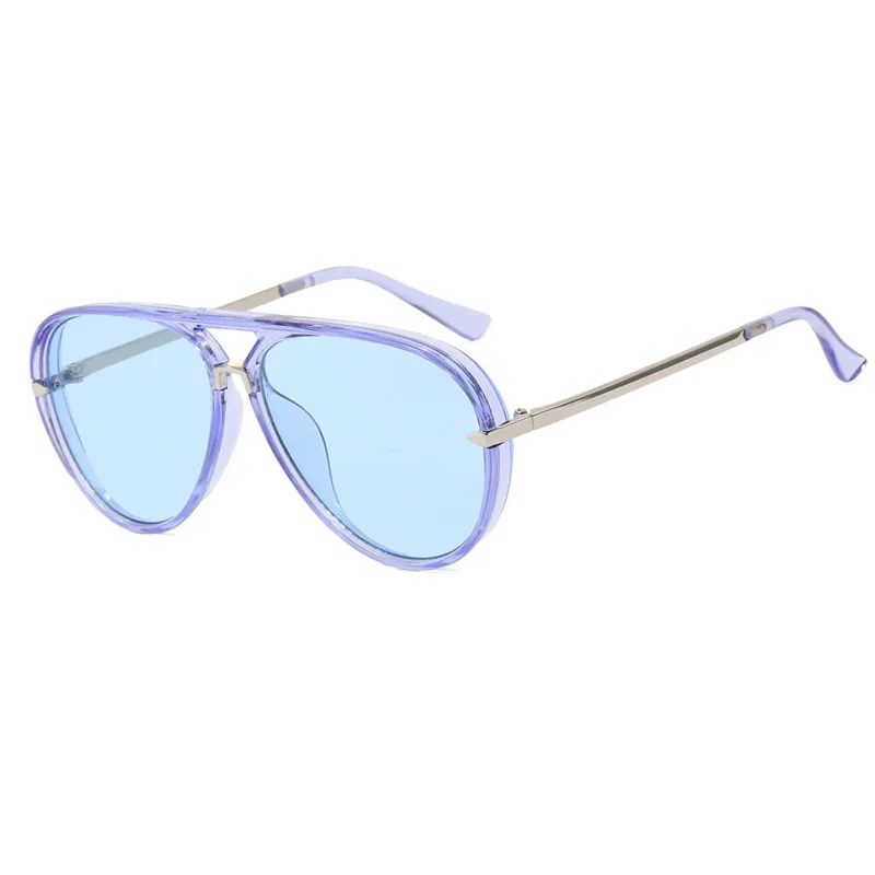 Chic Unisex Double-Bridge Aviator Sunglasses with UV Protection, European and American Street Style