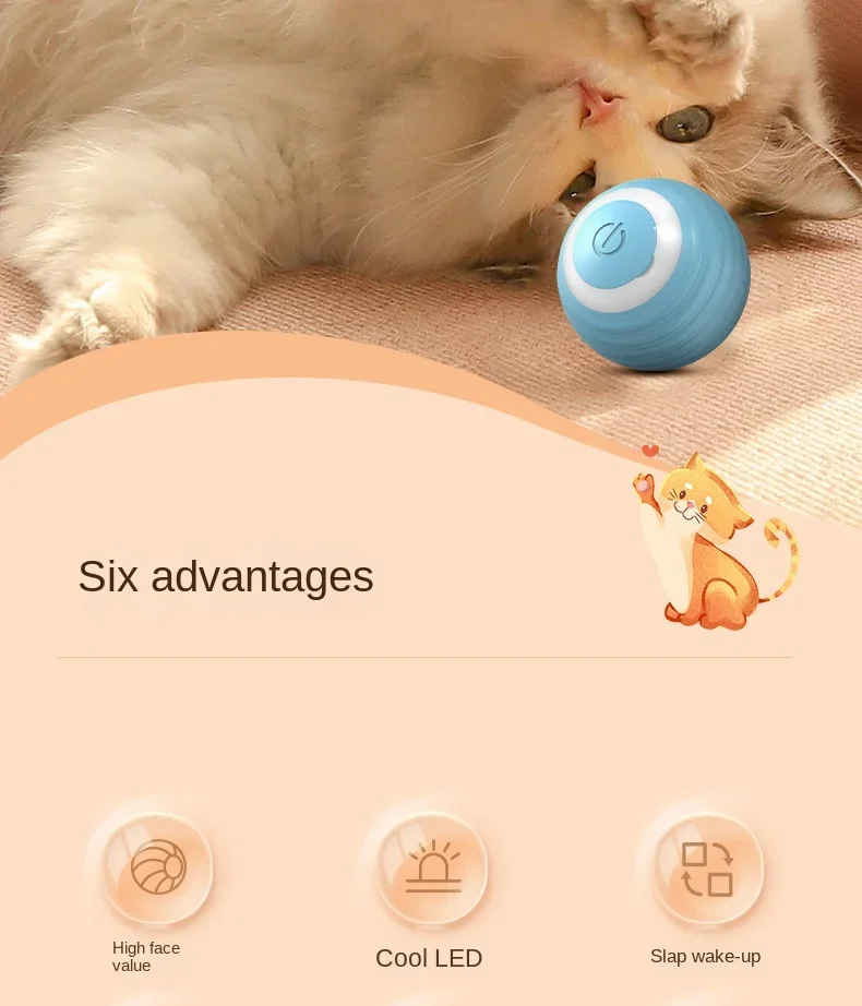 Title 2, Cat Toy Pet Gravity Smart Rolling Ball Boredom ...