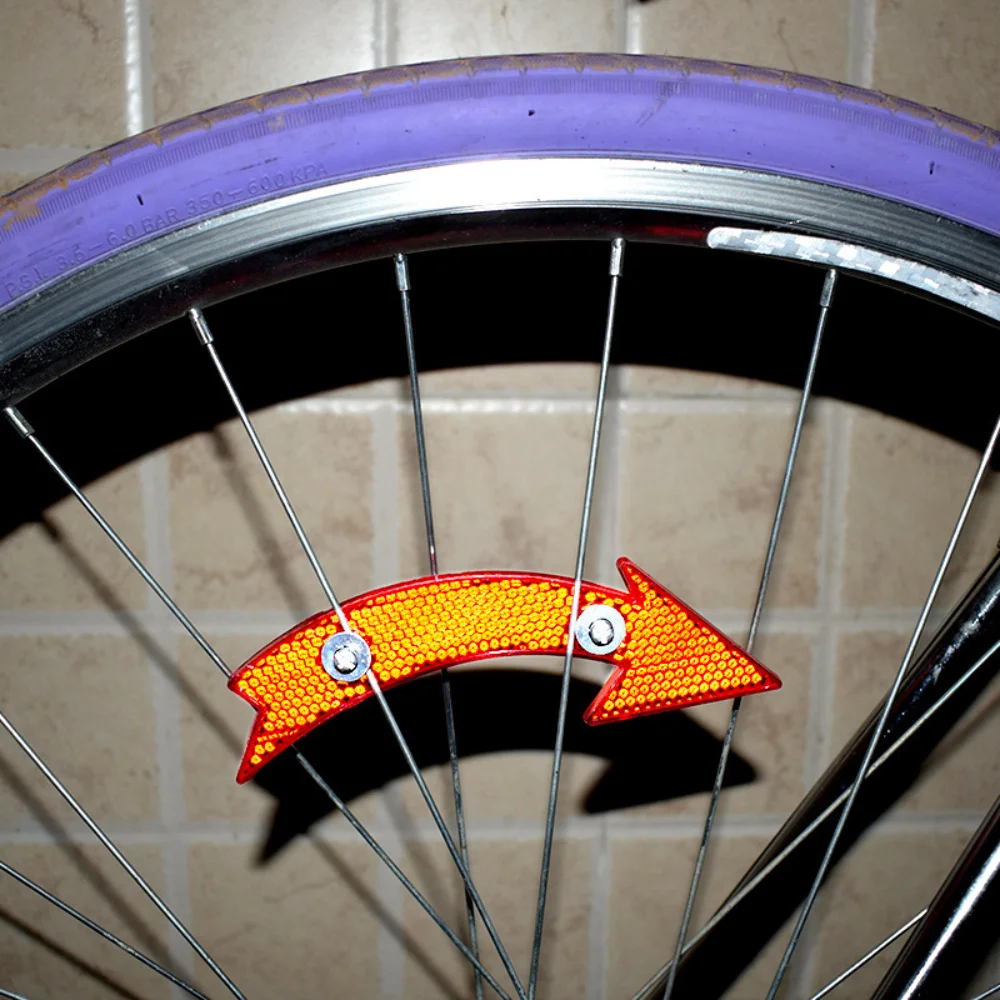 2PCS Mountain Bike Front and Rear Reflectors, Spoke Reflectors, Night Warning Signs, Taillights, Riding Equipment