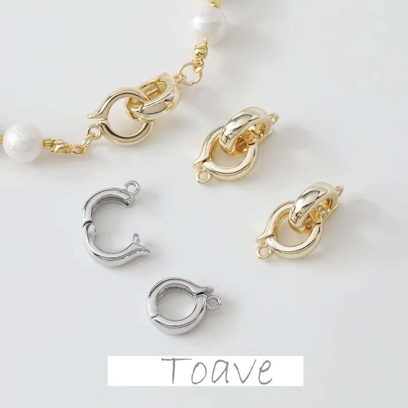 

14K Gold Color Retention Glossy Round Clip Buckle Pearl Necklace Bracelet Lock Buckle Diy Chain Clip Adjustment and Fixing