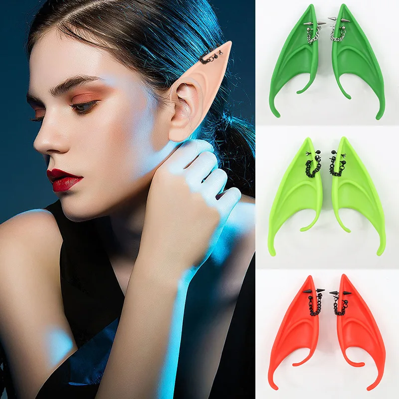 

1 Pair Halloween Elf Ears Fairy Roles Play Fancy Dress Props Gift