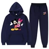 Customizable Pattern Hoodie Suits for Men and Women Disney Mickey Mouse Sweatshirts Autumn and Winter Warm Tops and Pants 4