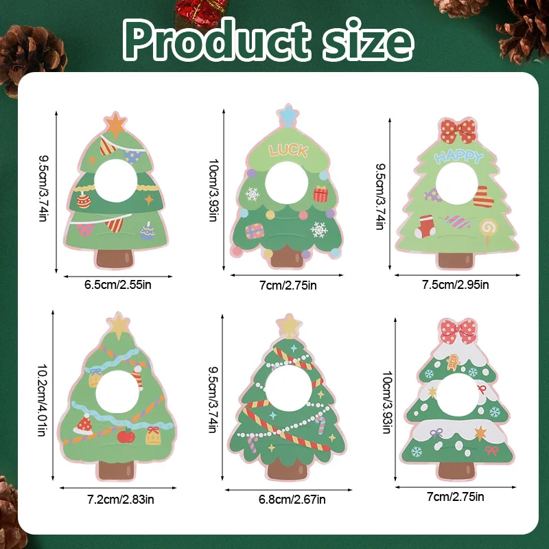 30pcs Christmas Lollipop Card Xmas Tree Candy Holder Card Sweet Sugar Packaging Decoration New Year Party Kids DIY Gift Supplies