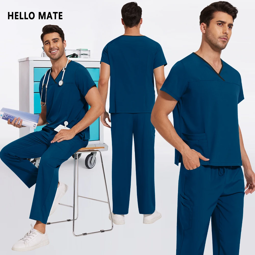 Medical Clinical Sanitary Work Clothes Dentist Uniforms Nursing Scrubs Set Veterinary Uniform Men Women Work Wear Nursing Suit
