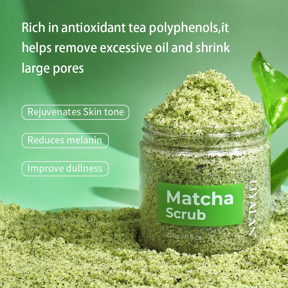 Matcha Green Tea Scrub Body Exfoliating Skin Brighten Improve Dullness Pore Cleansing Moisturizing Reduces Melanin Body Care