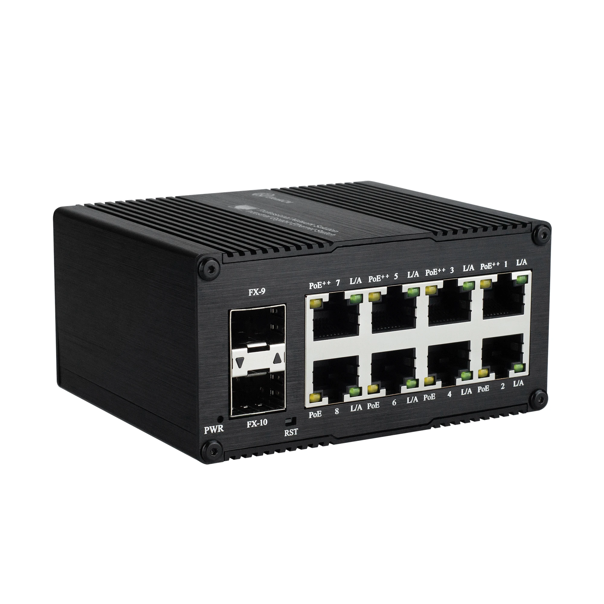 Managed 2-Fiber 8-Ethernet Switch, High-Speed Data Transmission & POE, Strong Anti-Interference, Durable, Wide Temp