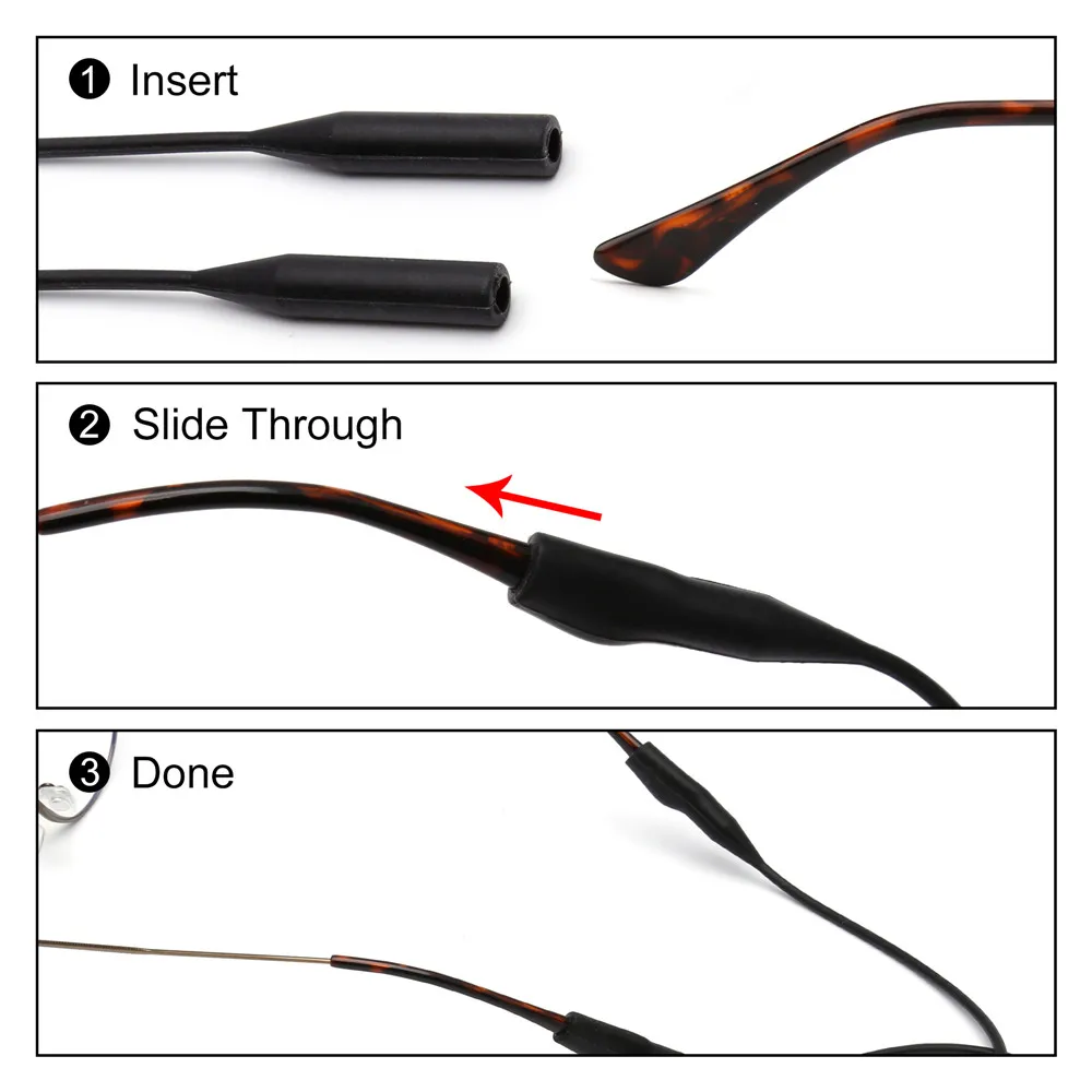 IENJOY Elastic Silicone Eyeglasses Strap Sports Silicone Glasses Lanyard Outdoor Sports Glasses Lanyard Eyewear Accessory Chain