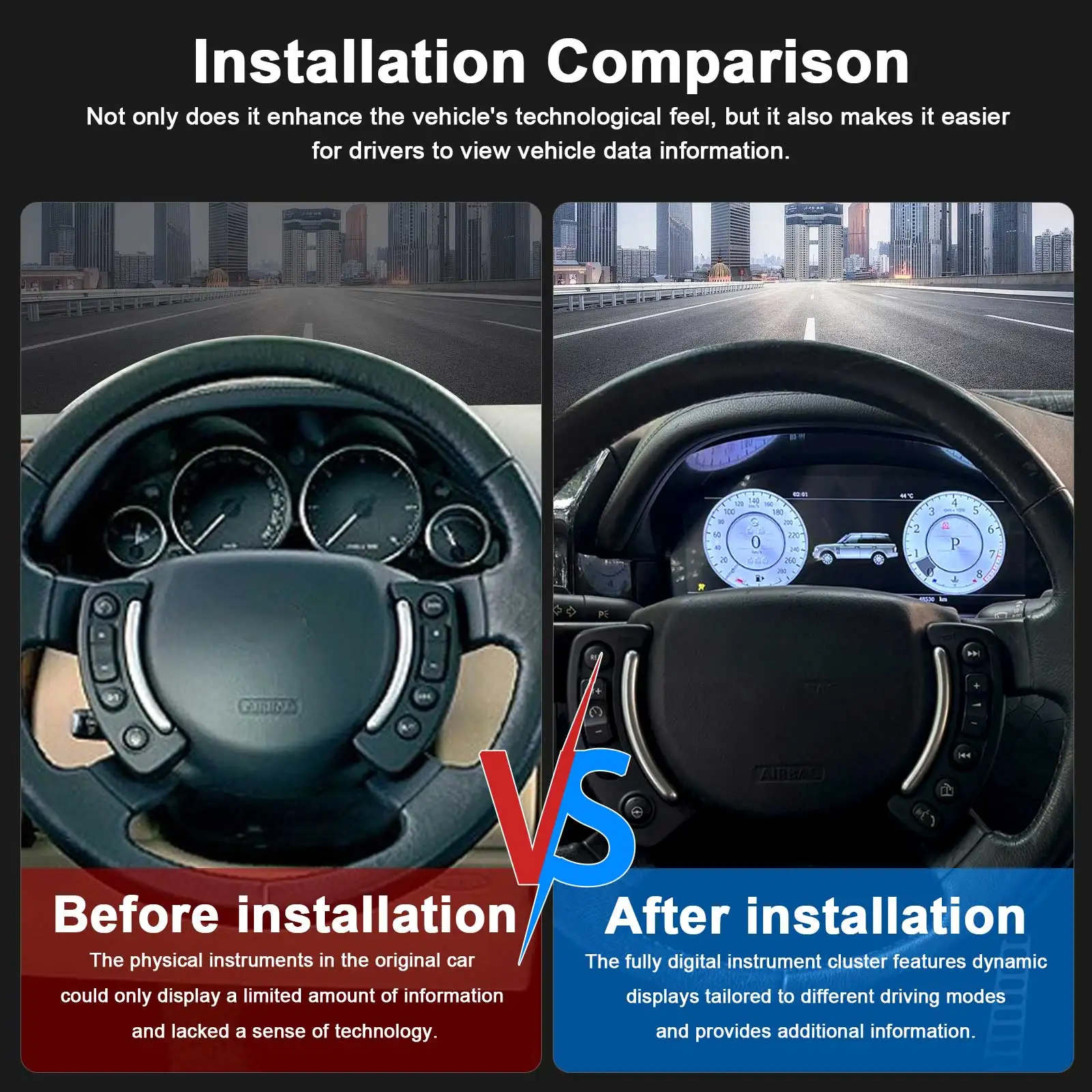 Digital Cluster Dashboard For Land Rover Range Rove V8 2002-2012 Speedometer Wi