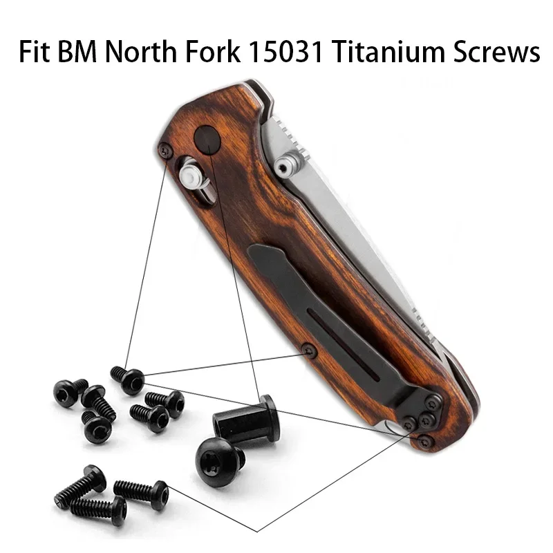 1Set Coltello A Farfalla Bm North Fk 15031 Vite Con Manico Viti Refitting In Lega Di Titanio Per Accessori Bm North Fk 15031 Edc